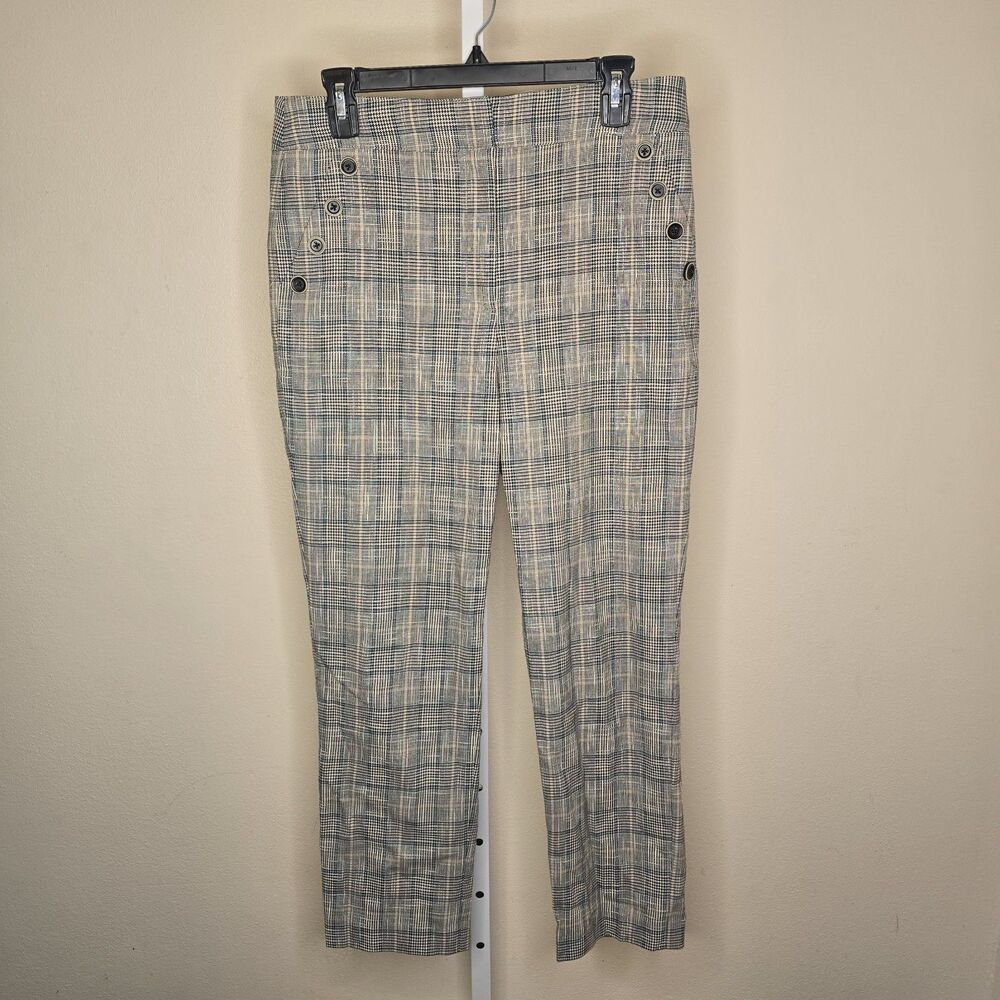 Veronica Beard Women’s 8 Friedman Glen Check Plaid Trousers Straight Crop Ankle